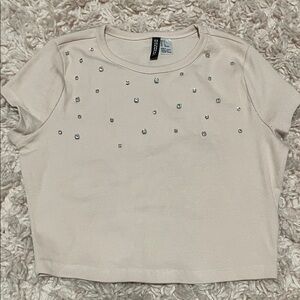 Embellished light pink Top